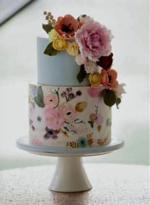 painted cake 219x300 - Wedding Decor Trends